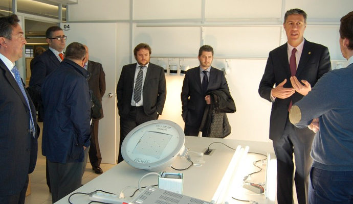 Una delegació de la FEB visita amb l’alcalde de Badalona Odeco Technologies